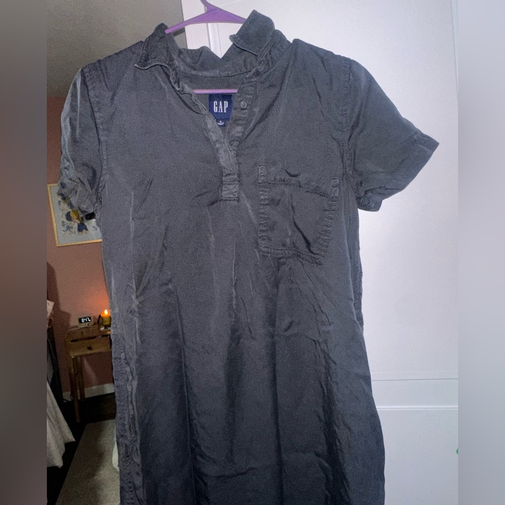 GAP Charcoal Button-Up Dress